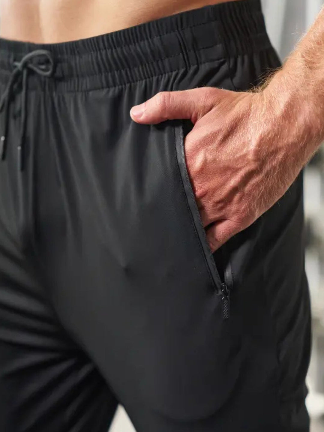 Wrinkle-Free 4-Way Stretch Zipper Joggers