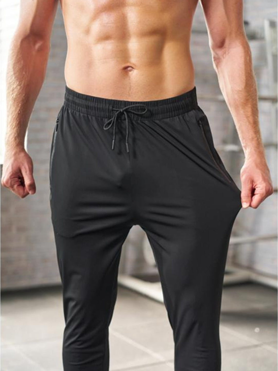 Wrinkle-Free 4-Way Stretch Zipper Joggers