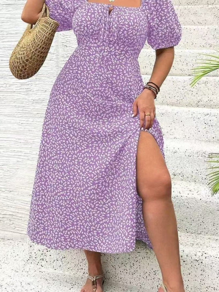 BlossomBreeze™ Plus Size Floral Slit Dress