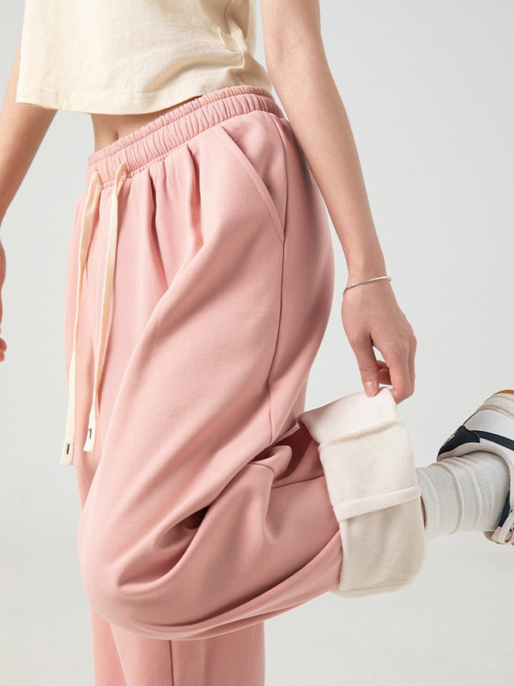 WLS Retro Pleated Loose Thickened Sweatpants