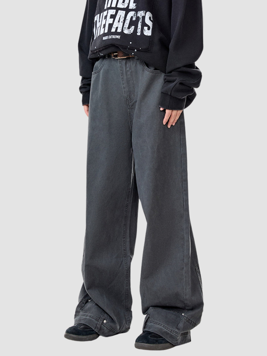WLS American Rivet Straight-Leg Flared Pants