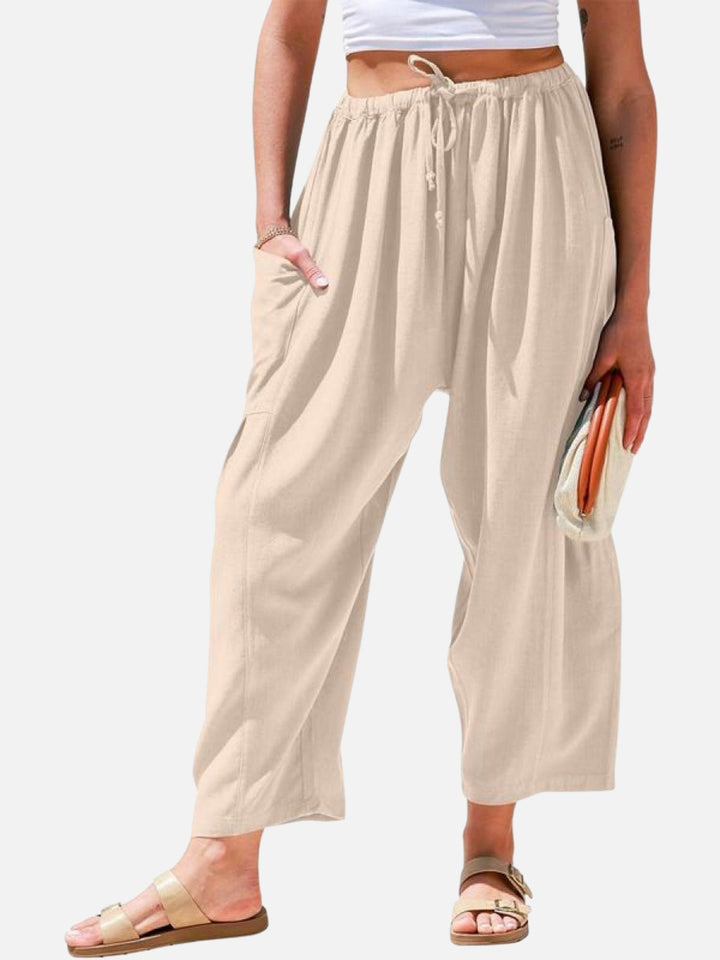 LinenEase High-Waist Harem Trousers