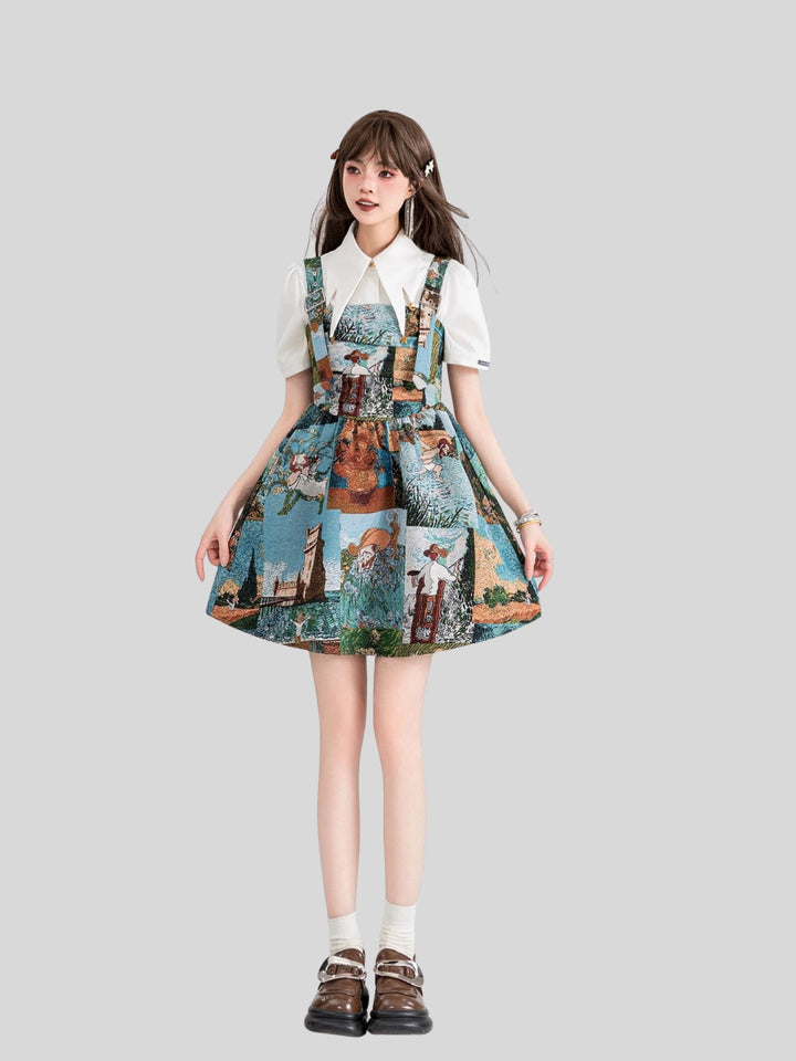 Van Gogh-Inspired Jacquard Dress – Starry Night Print (Short & Long Options)