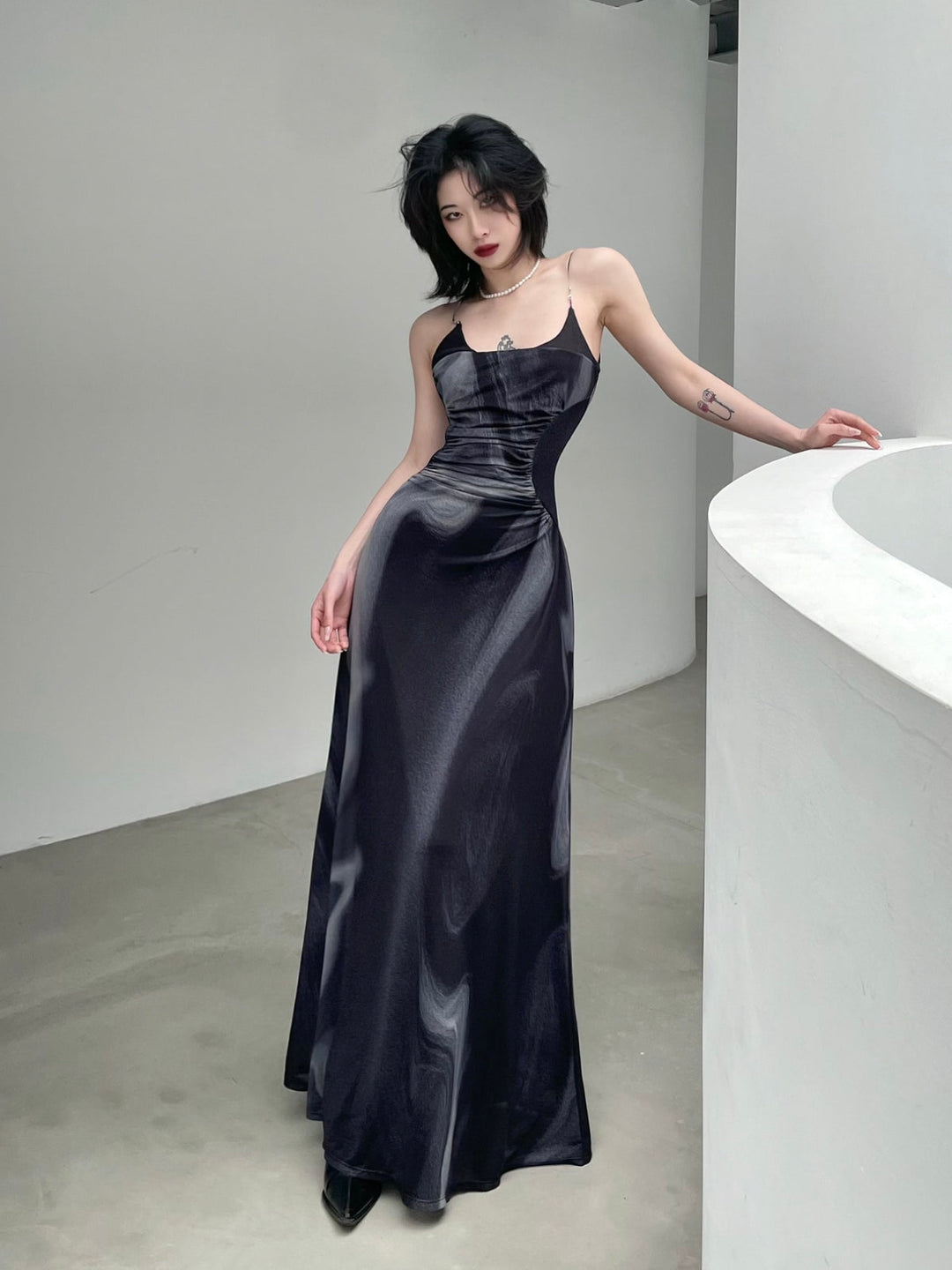 WLS City Island Diary Off-Shoulder Suspender Dress