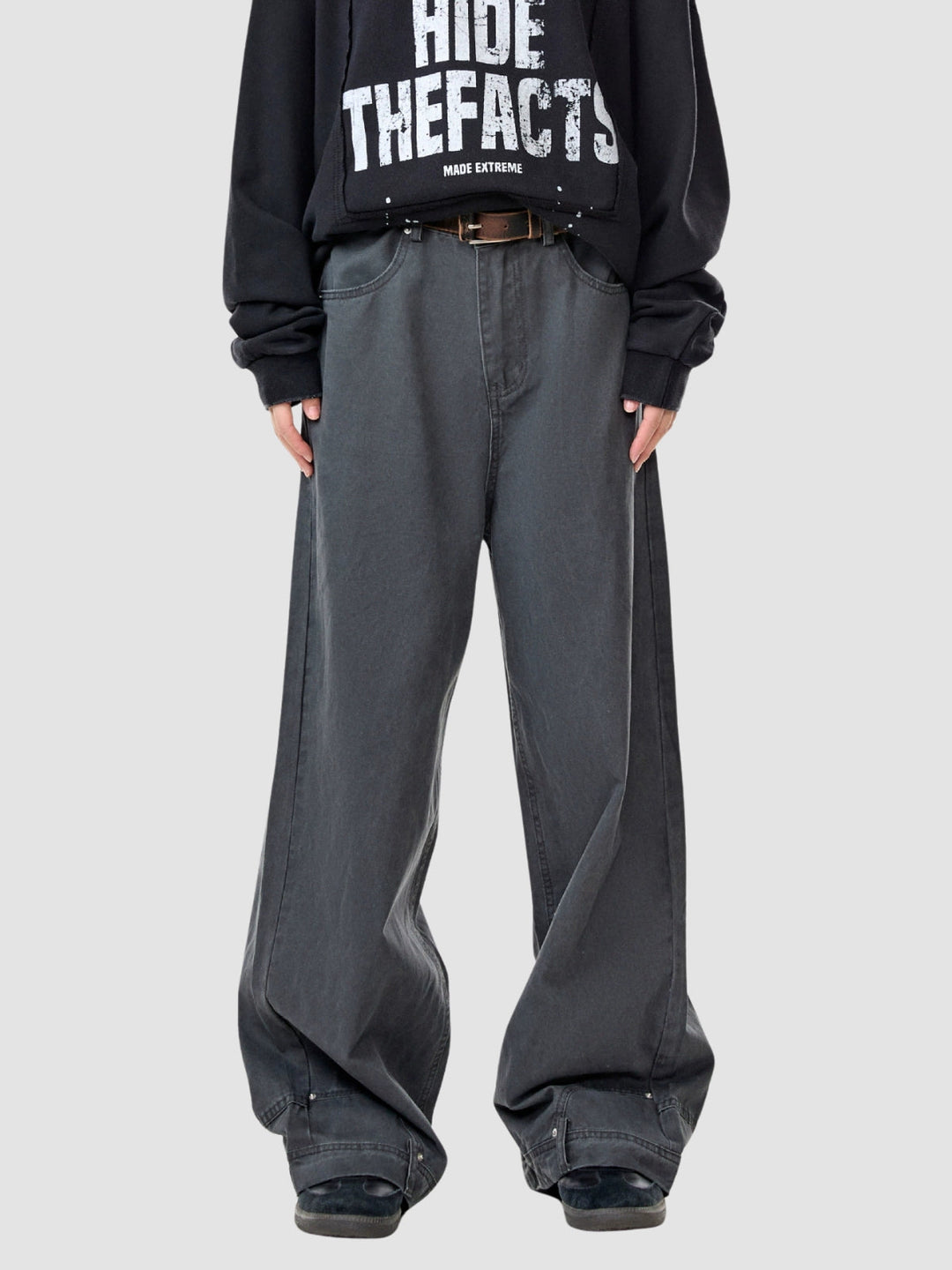 WLS American Rivet Straight-Leg Flared Pants