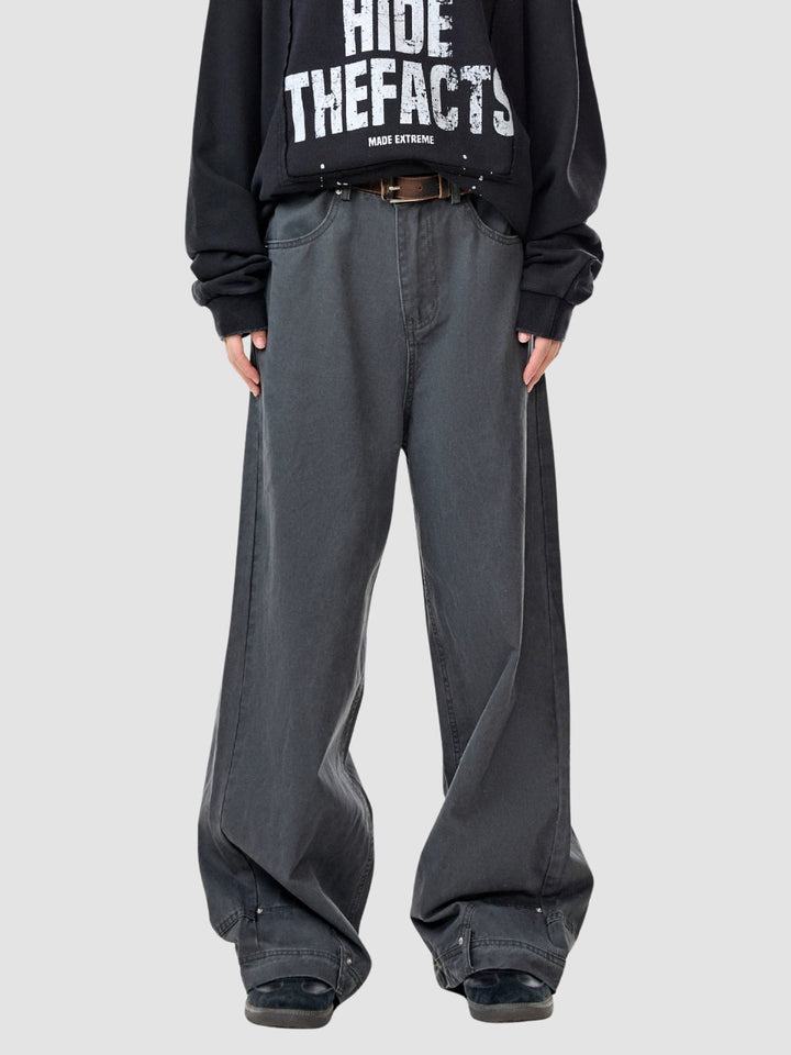 WLS American Rivet Straight-Leg Flared Pants