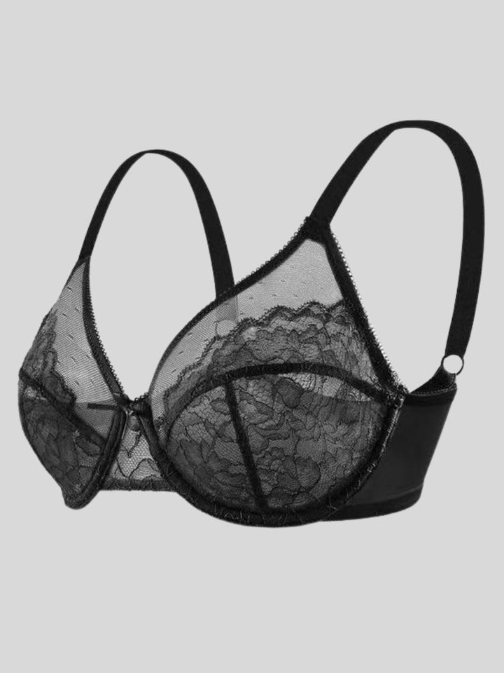 Enchante Floral Lace Unlined Comfort Non-padded Full Coverage Plus Size Underwire Bra