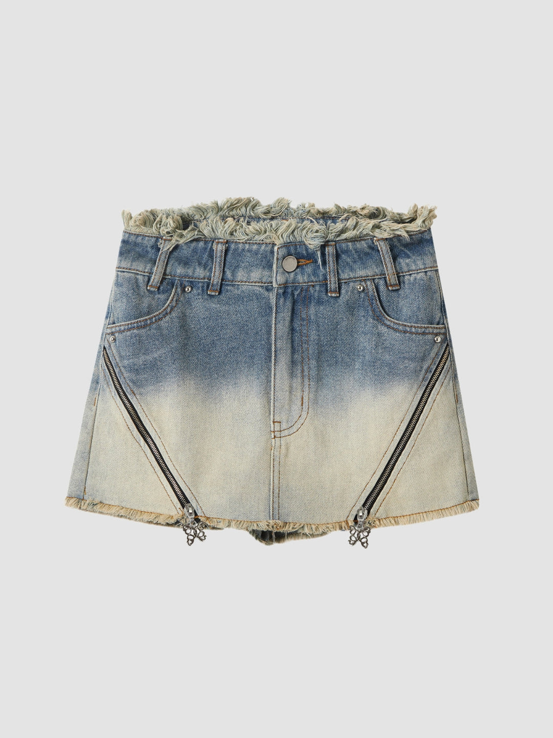 WLS "Binary Gradient" Dirty Washed Short Jeans Pants