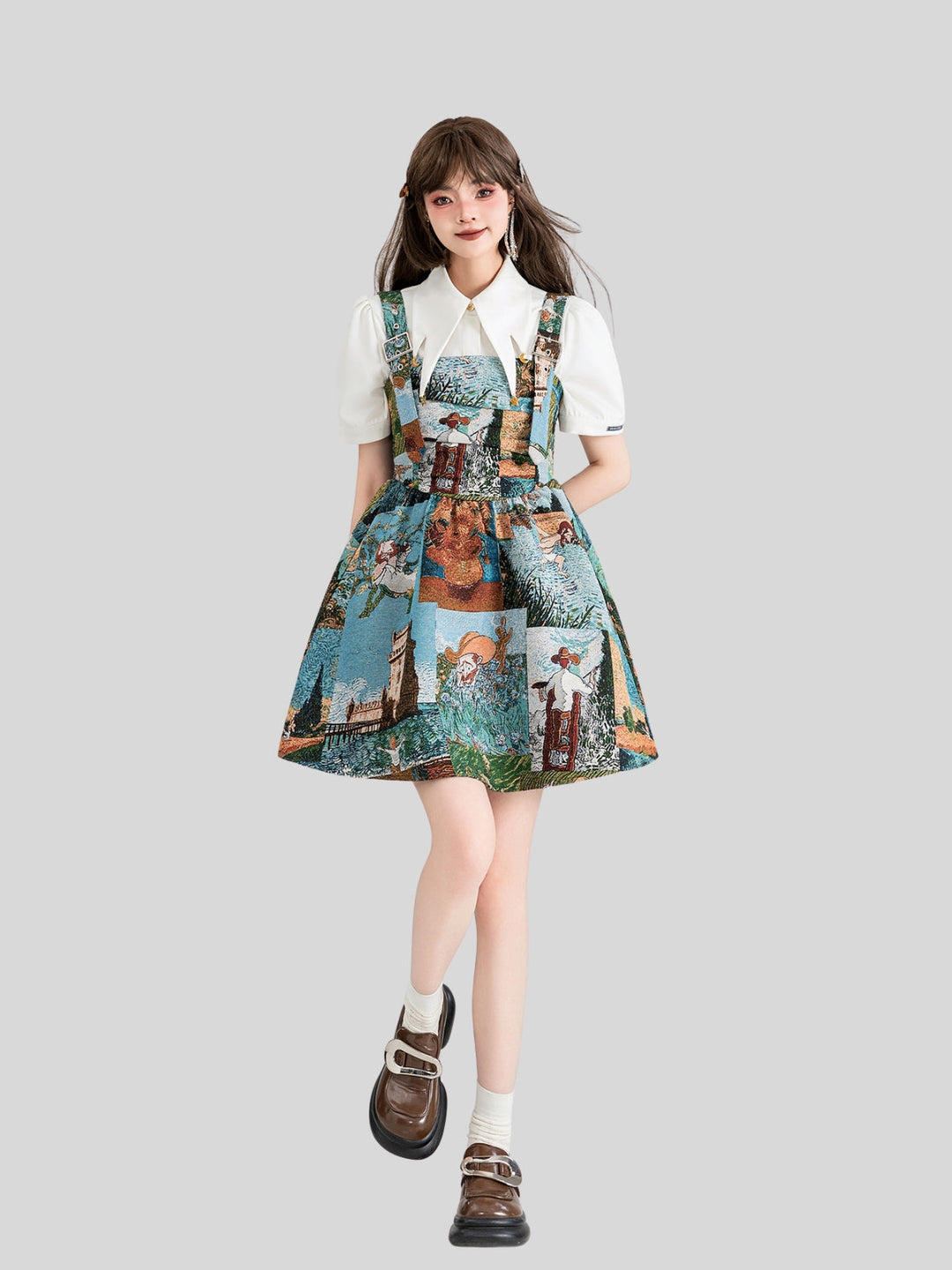 Van Gogh-Inspired Jacquard Dress – Starry Night Print (Short & Long Options)