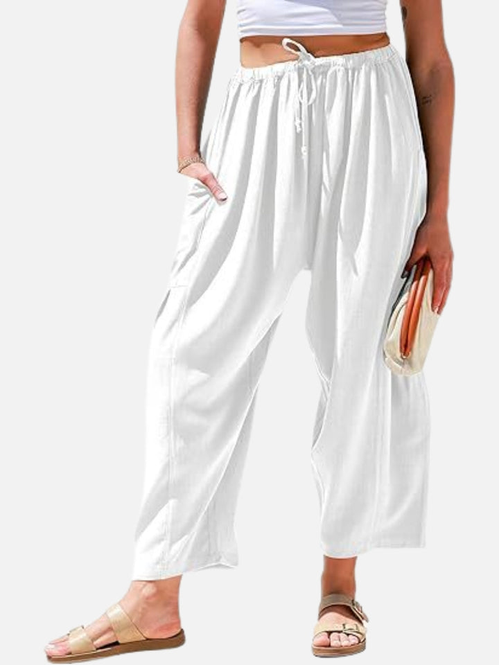 LinenEase High-Waist Harem Trousers