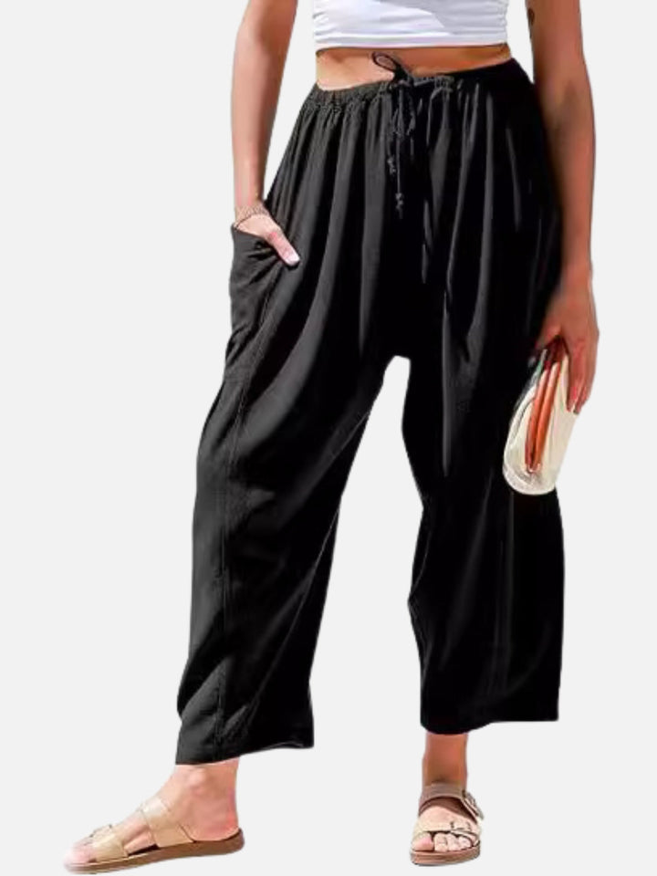 LinenEase High-Waist Harem Trousers