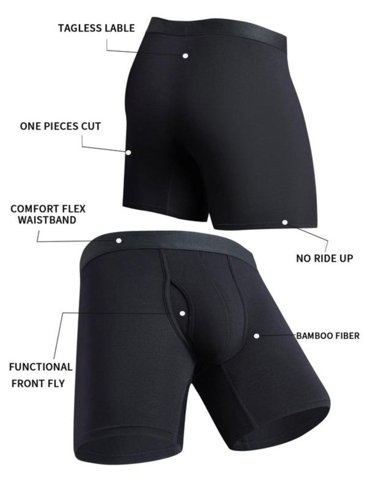 8-Pack Ultra-Comfort Bamboo Boxer Briefs – Breathable, Stretch Fit, Mid-Waist