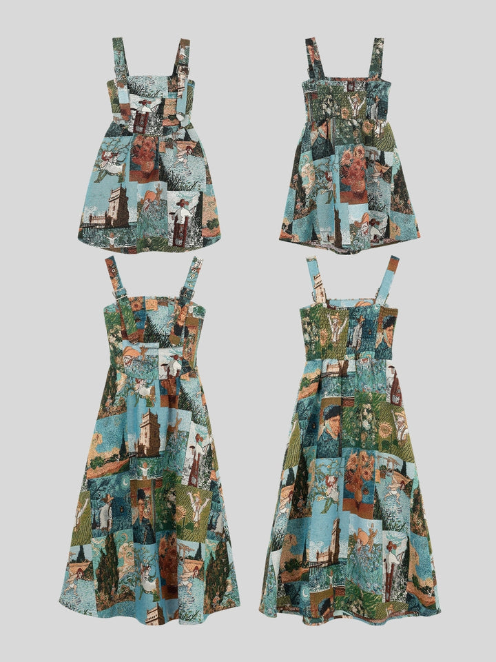 Van Gogh-Inspired Jacquard Dress – Starry Night Print (Short & Long Options)