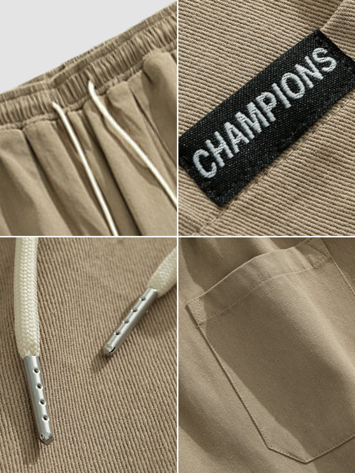 WLS Retro Japanese Straight Textured Splicing Trousers