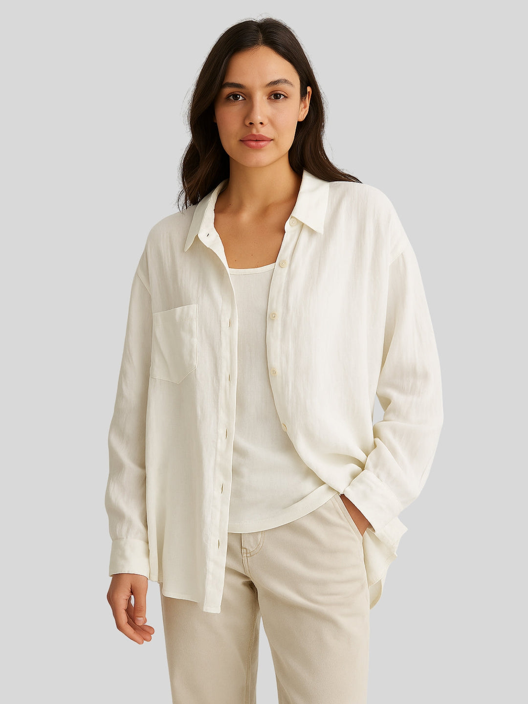 WLS French-Inspired Loose Sun Protection Shirt