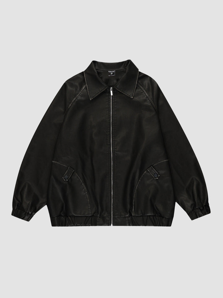 WLS Loose Maillard Leather Jacket