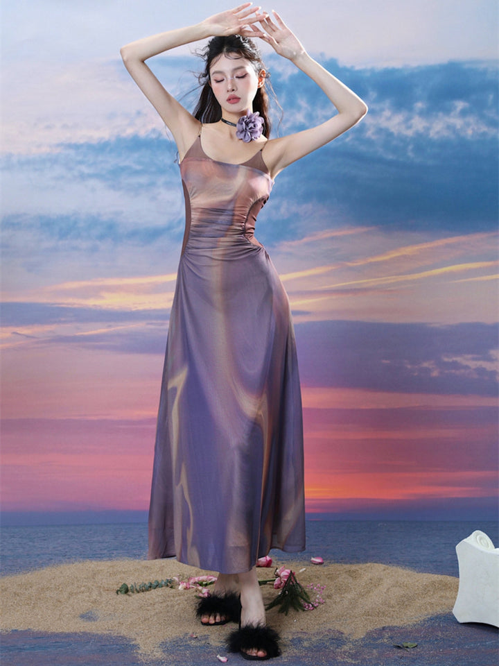 WLS City Island Diary Off-Shoulder Suspender Dress
