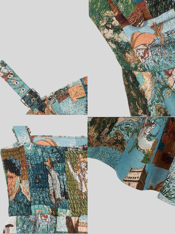 Van Gogh-Inspired Jacquard Dress – Starry Night Print (Short & Long Options)