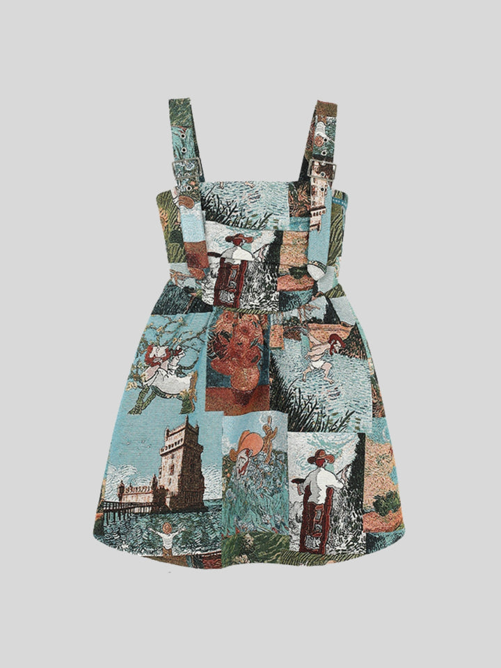 Van Gogh-Inspired Jacquard Dress – Starry Night Print (Short & Long Options)