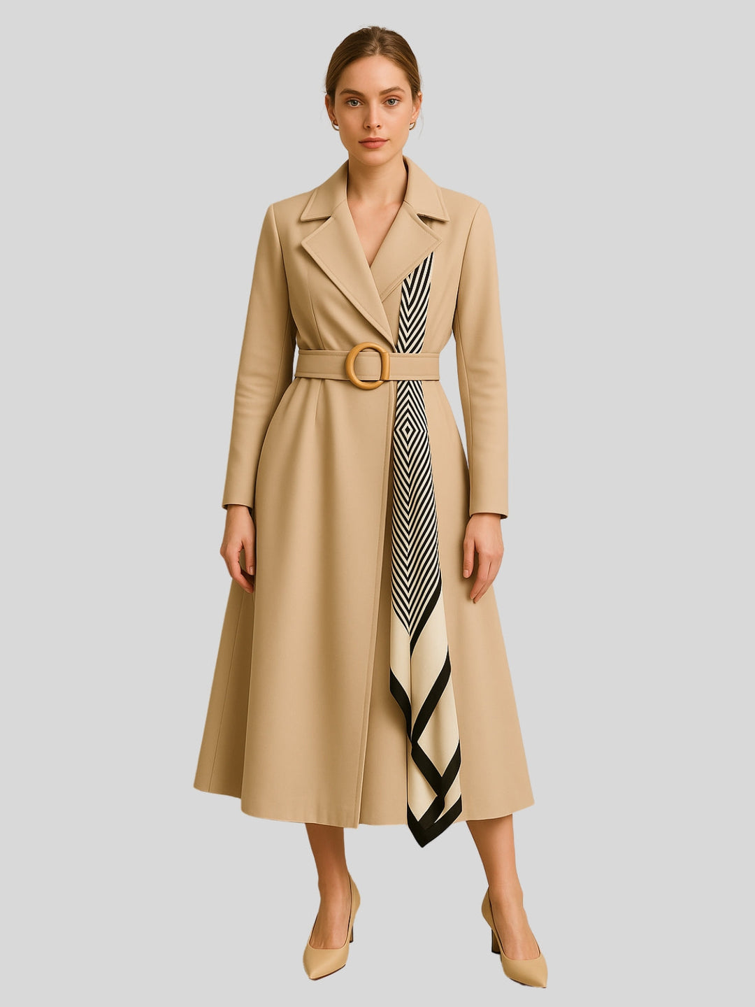 WLS Mid-Length Slim Fit Trench Coat Dress