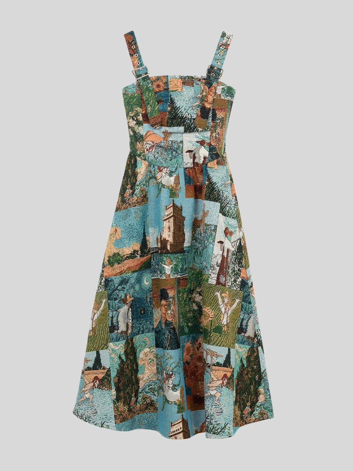 Van Gogh-Inspired Jacquard Dress – Starry Night Print (Short & Long Options)