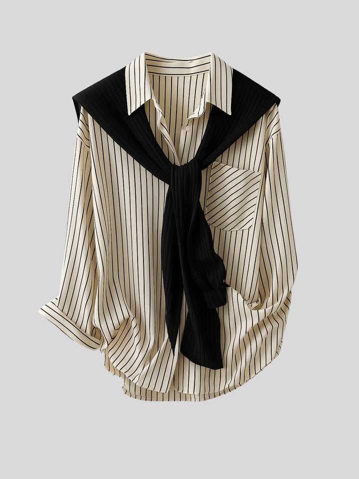 WLS French Shawl Loose Fit Slimming Shirt