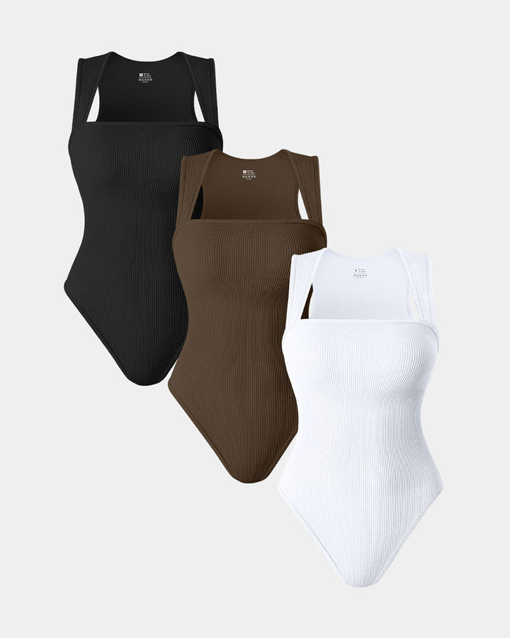SculptFit Essentials 3 Ribbed Bodysuits