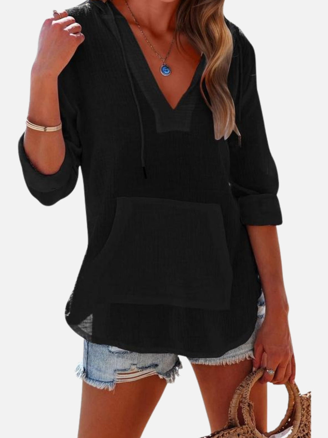 BamLuxe™ Hooded Cotton Slub Shirt – Casual Long Sleeve