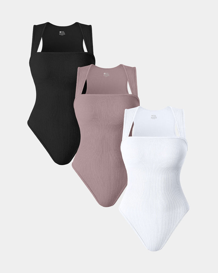 SculptFit Essentials 3 Ribbed Bodysuits