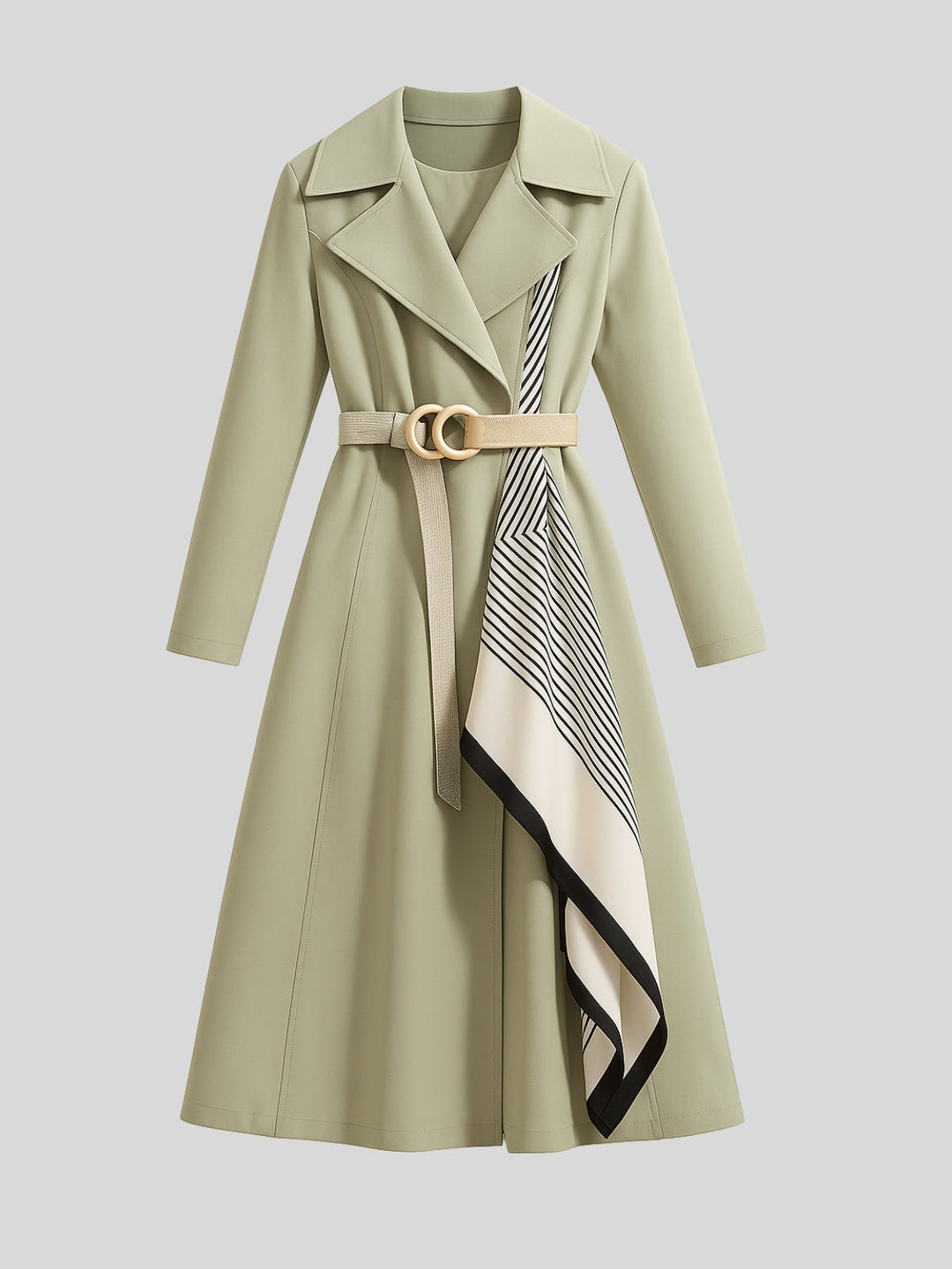 WLS Mid-Length Slim Fit Trench Coat Dress