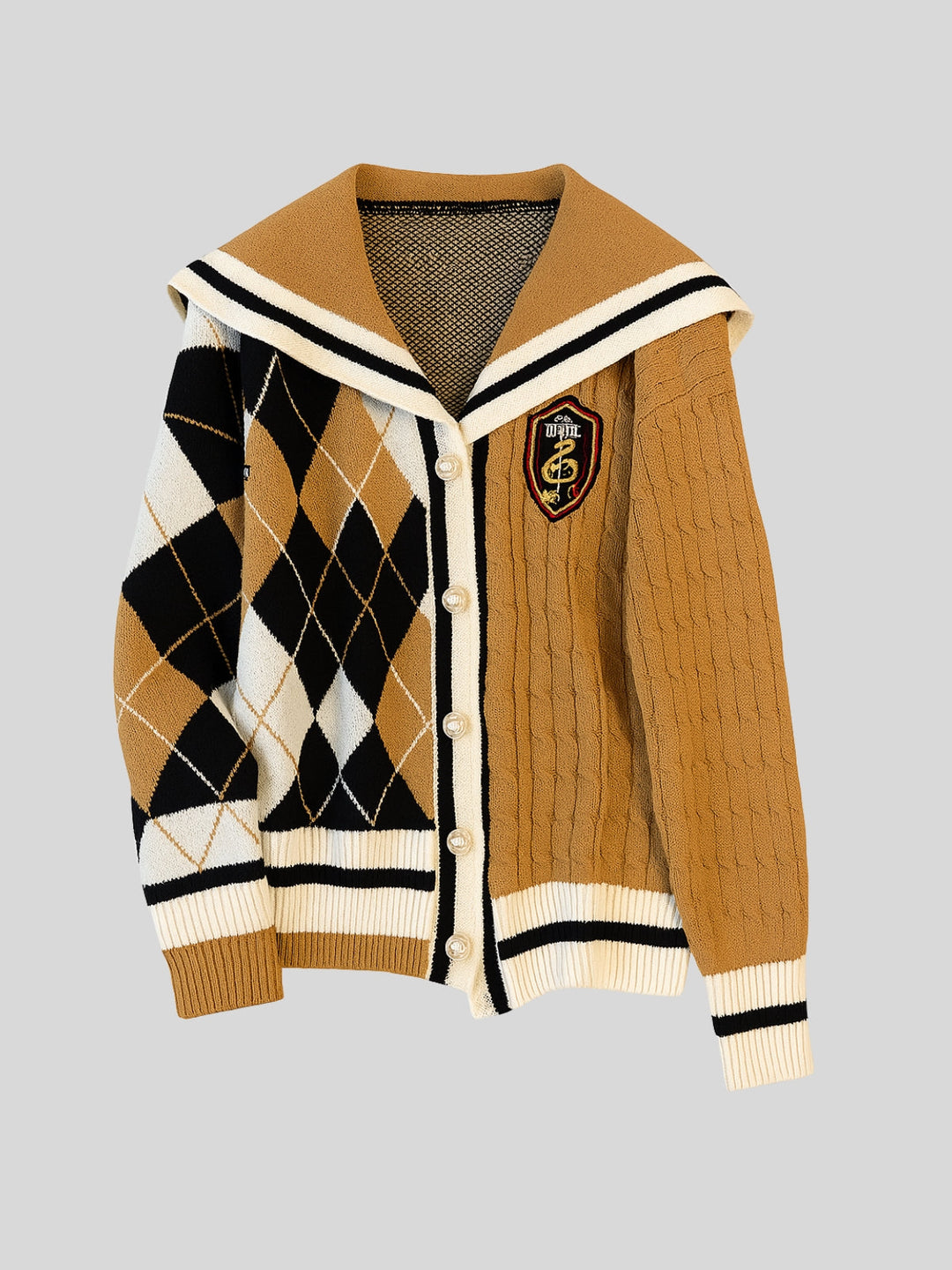 WLS College Style Age-Reducing Knitted Cardigan Skirt Suit