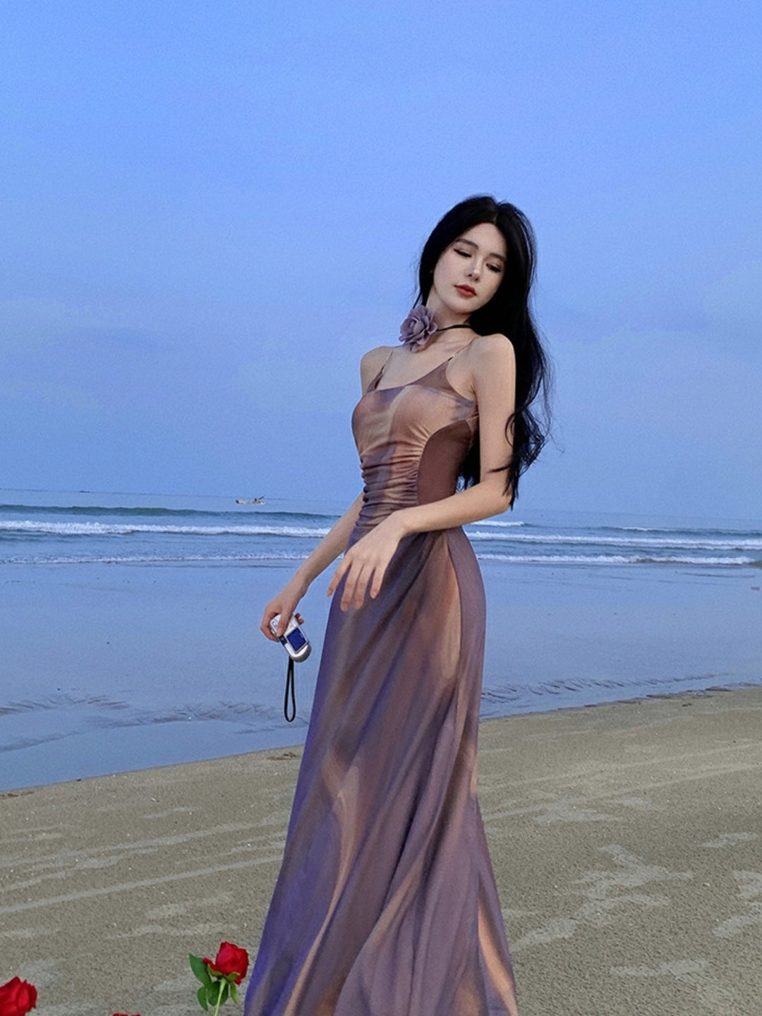 WLS City Island Diary Off-Shoulder Suspender Dress