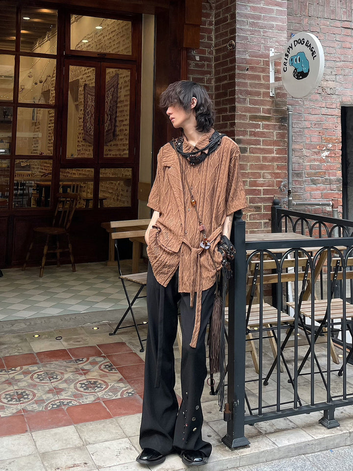 WLS Short Sleeved Splicing Straps Jacket