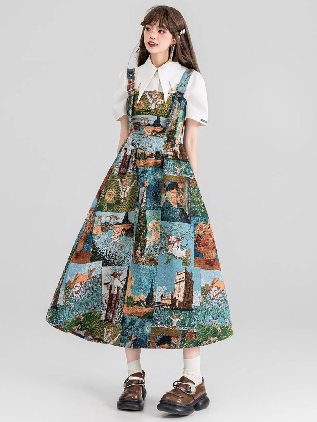 Van Gogh-Inspired Jacquard Dress – Starry Night Print (Short & Long Options)