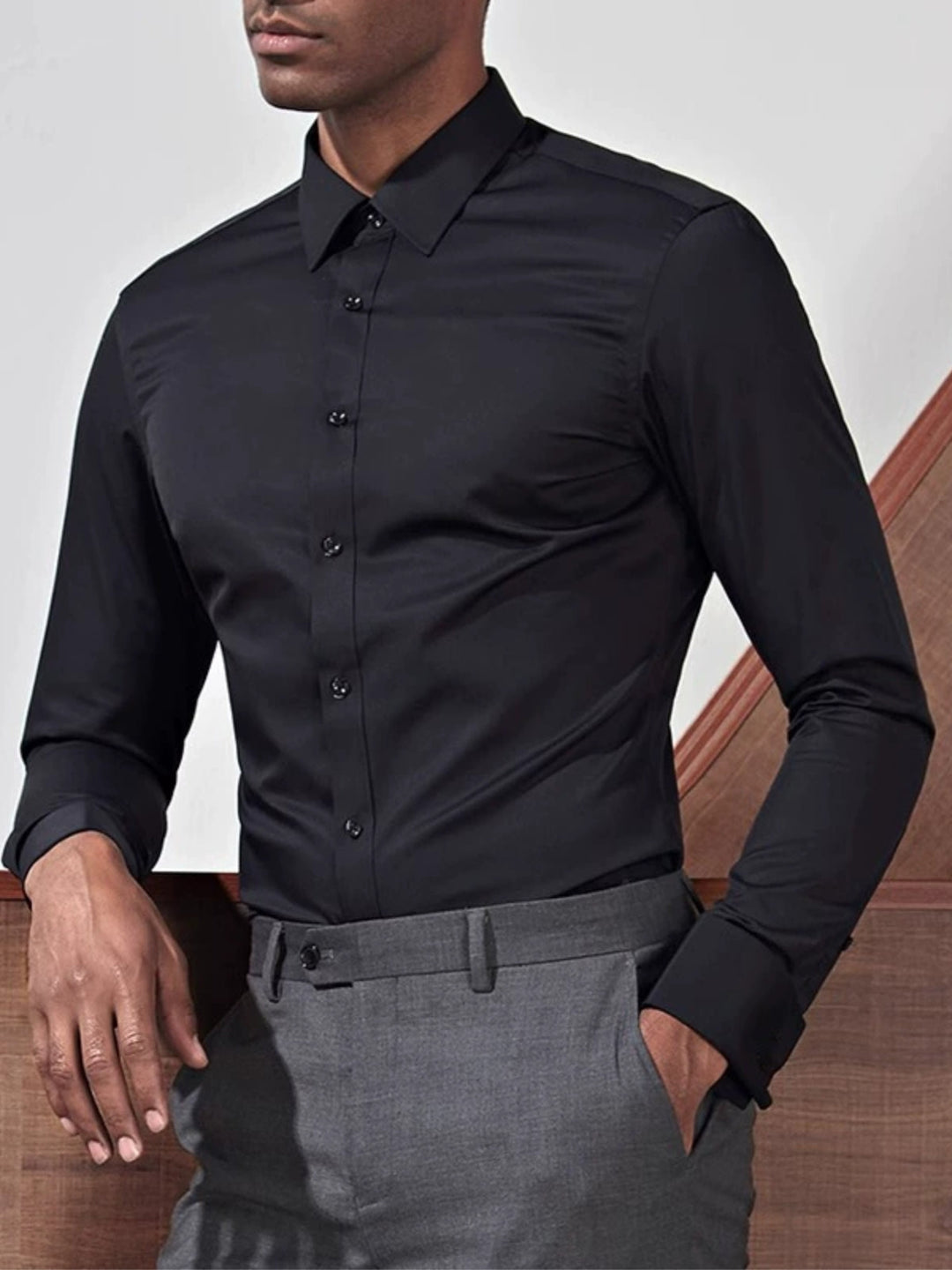 Non-Iron Extra Stretch Shirt – Natural Button Edition