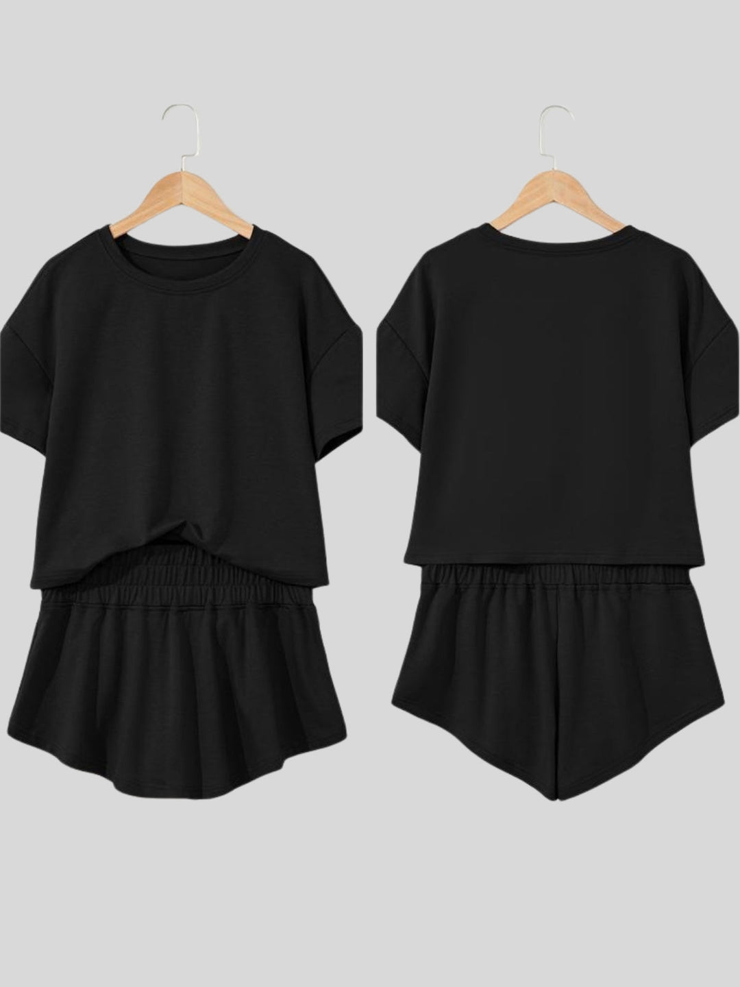 CheckMate Chic™ 2-Piece Summer Set – Soft Stretch T-Shirt & Shorts