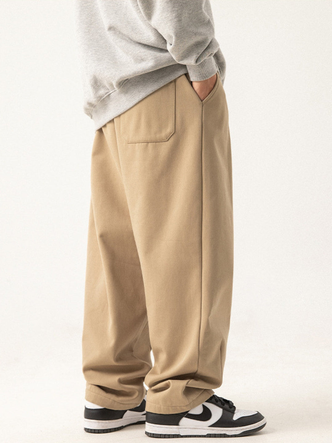 WLS Retro Pleated Loose Thickened Sweatpants