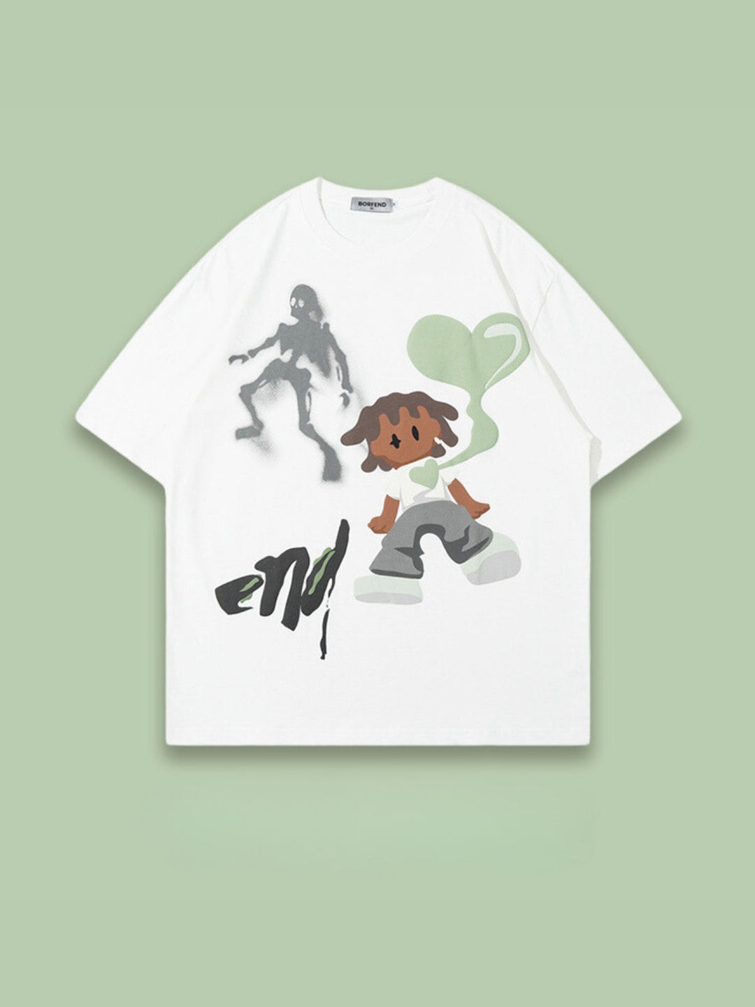 WLS Skull Cartoon Print Tee