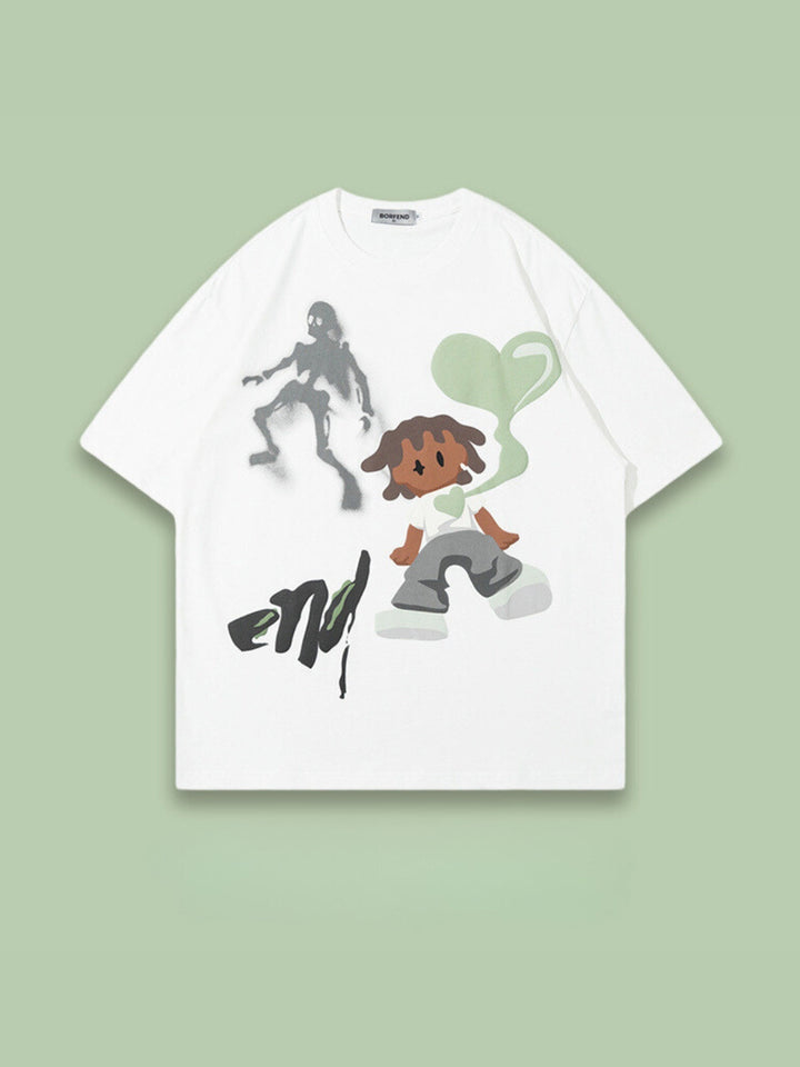 WLS Skull Cartoon Print Tee