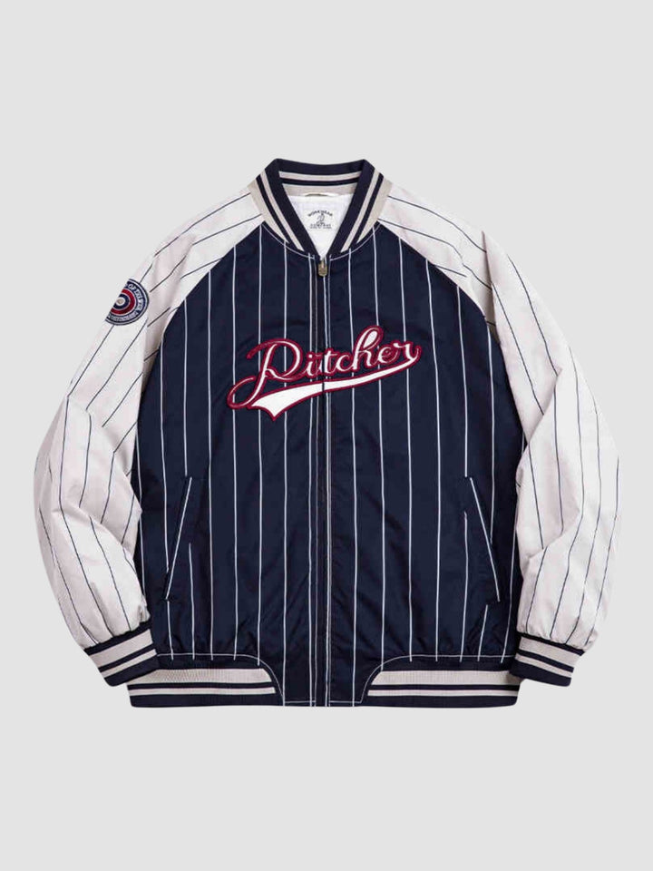 WLS Retro American Striped Baseball Jacket