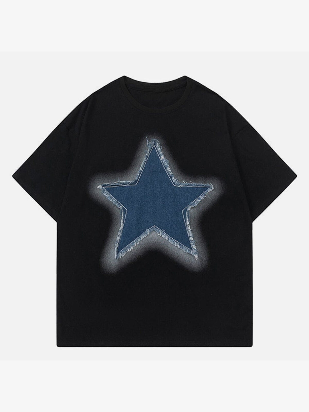 WLS Embroidery Denim Star Tee