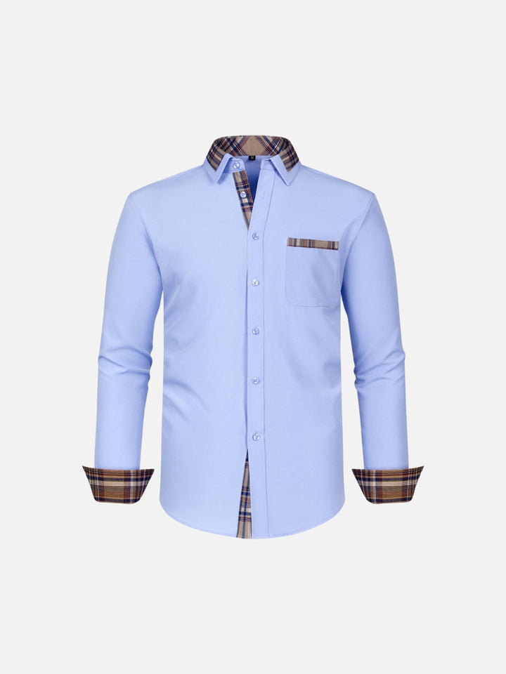 Non-Iron 4-Way Stretch Contrast Trim Dress Shirt