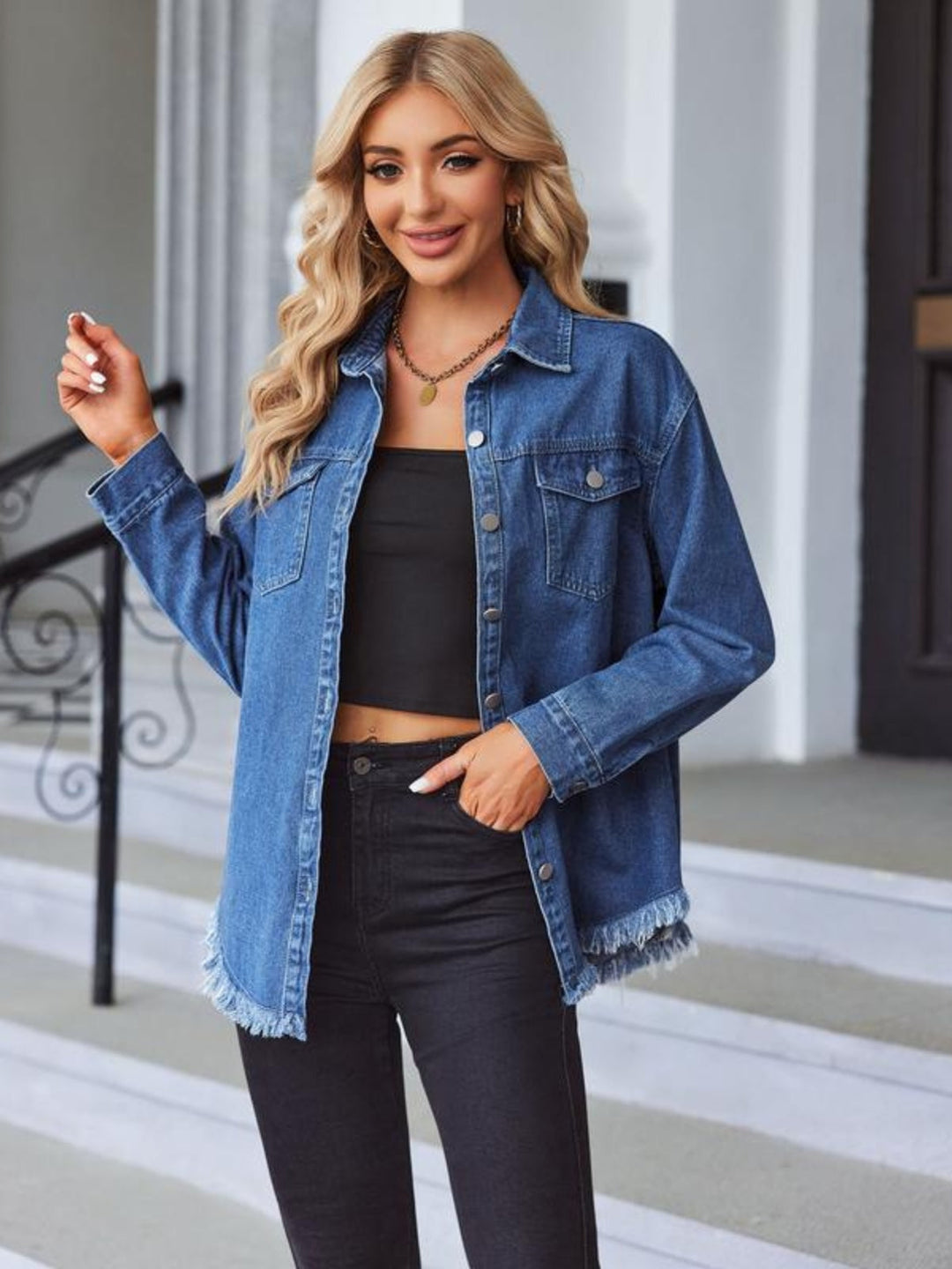 VANTESSA FringeEdge Denim Jacket