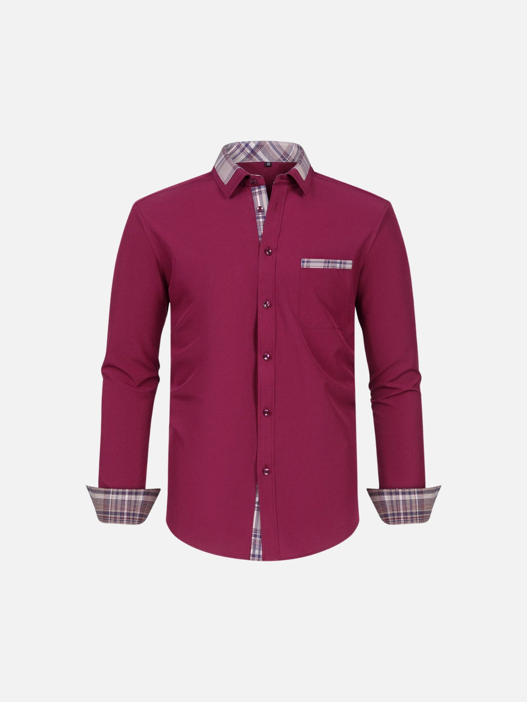 Non-Iron 4-Way Stretch Contrast Trim Dress Shirt