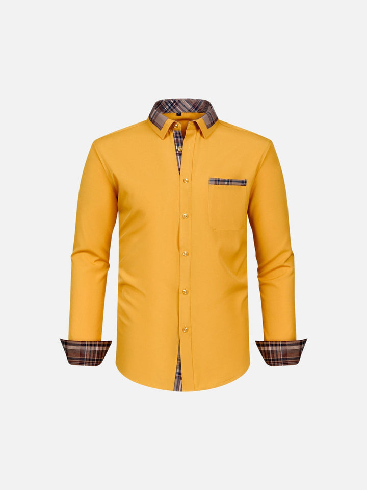 Non-Iron 4-Way Stretch Contrast Trim Dress Shirt