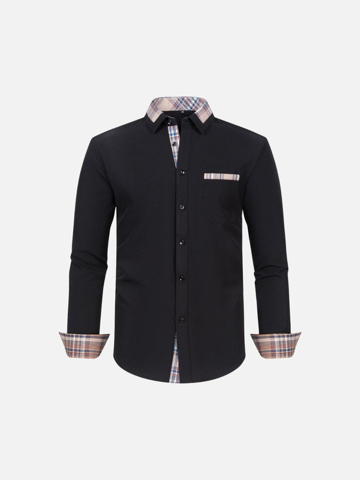 Non-Iron 4-Way Stretch Contrast Trim Dress Shirt