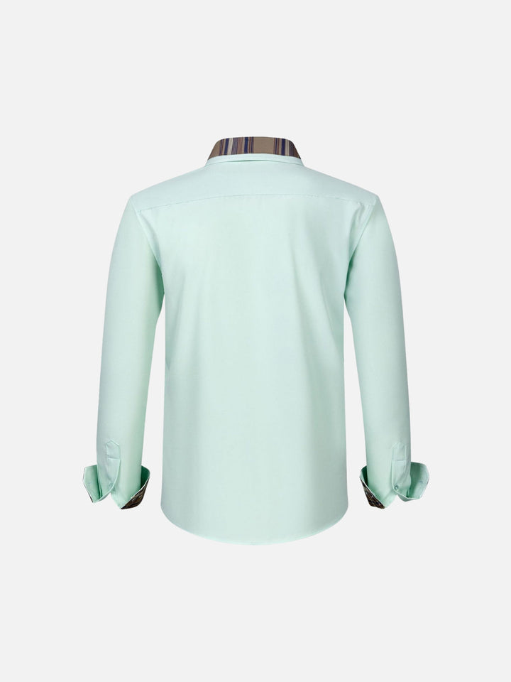 Non-Iron 4-Way Stretch Contrast Trim Dress Shirt