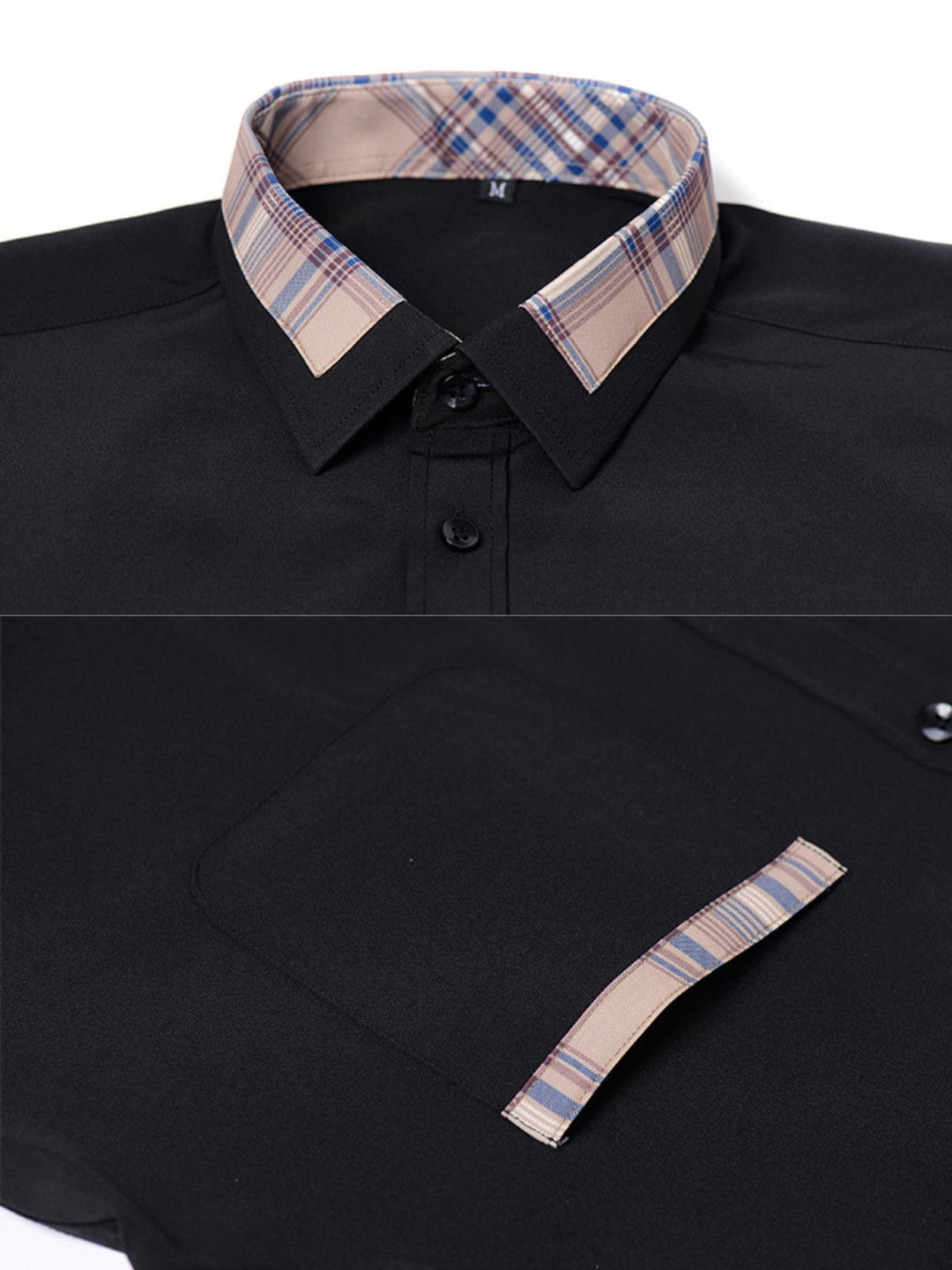 Non-Iron 4-Way Stretch Contrast Trim Dress Shirt