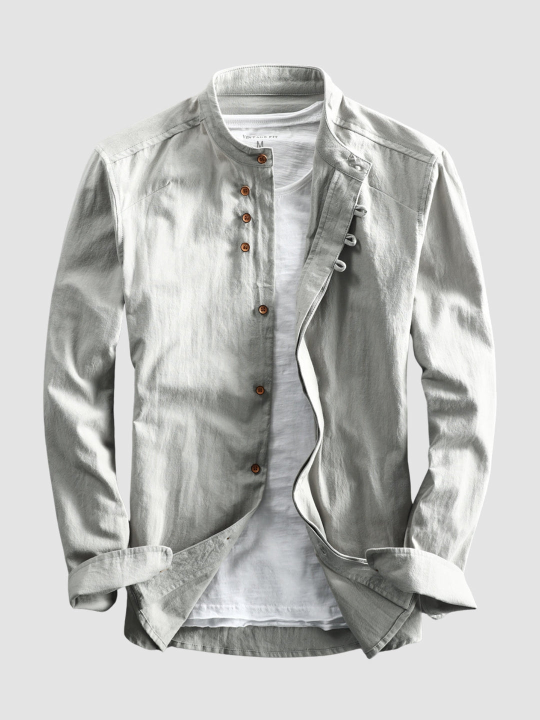 Japanese Linen Stand Collar Shirt