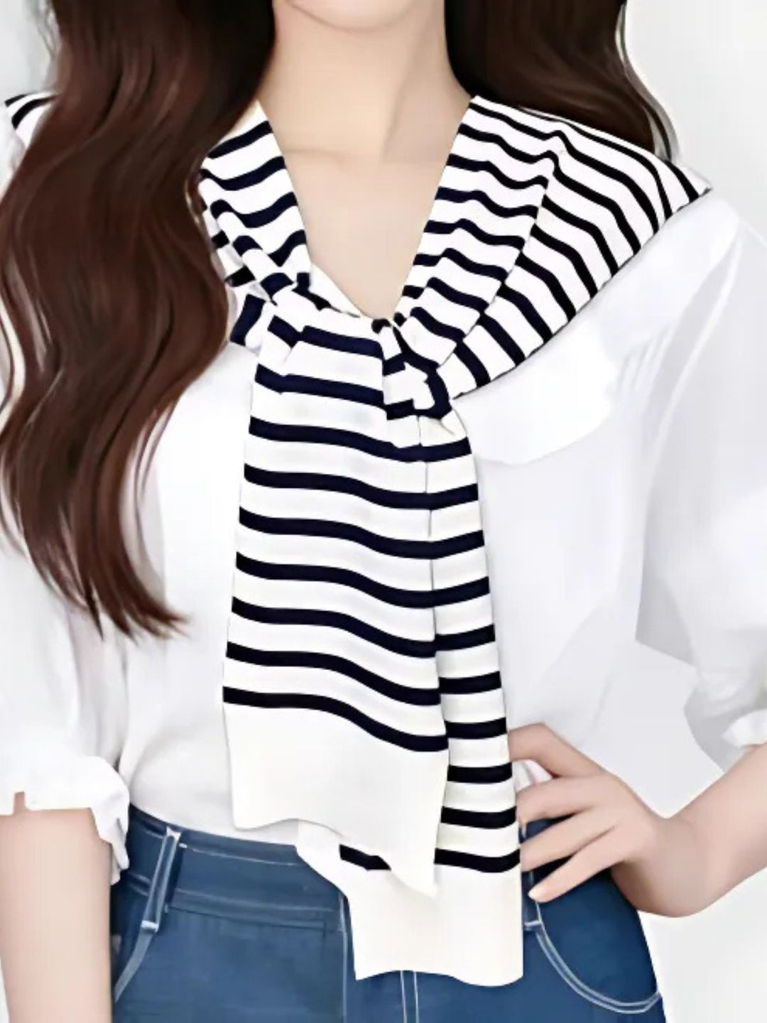 WLS Shoulder Pad Waistcoat Wool Scarf